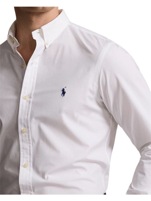 Camicia da uomo in  popelin stretch, colore white POLO RALPH LAUREN | 710928254002